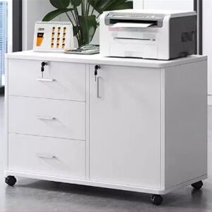 Wooden Office File Cabinet with Lock - Maoters