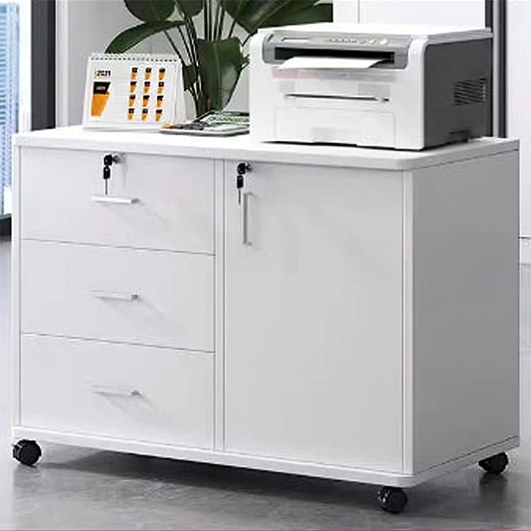 Wooden Office File Cabinet with Lock - Maoters