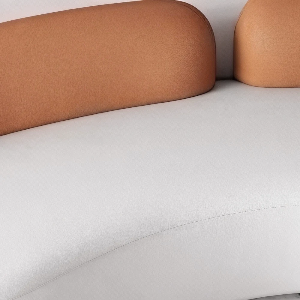 Nordic Patchwork Curved Two Seater Sofa Chair Nordic Patchwork Curved Two Seater Sofa Chair