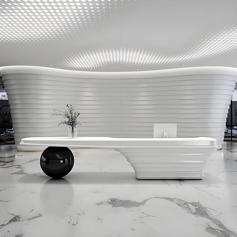 Modern Lacquer Reception Desk - Sales Center & Hotel Front Counter