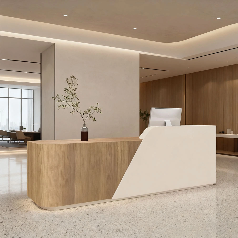 Rustic Wood Reception Desk - Salon & Yoga Studio Counter Rustic Wood Reception Desk - Salon & Yoga Studio Counter