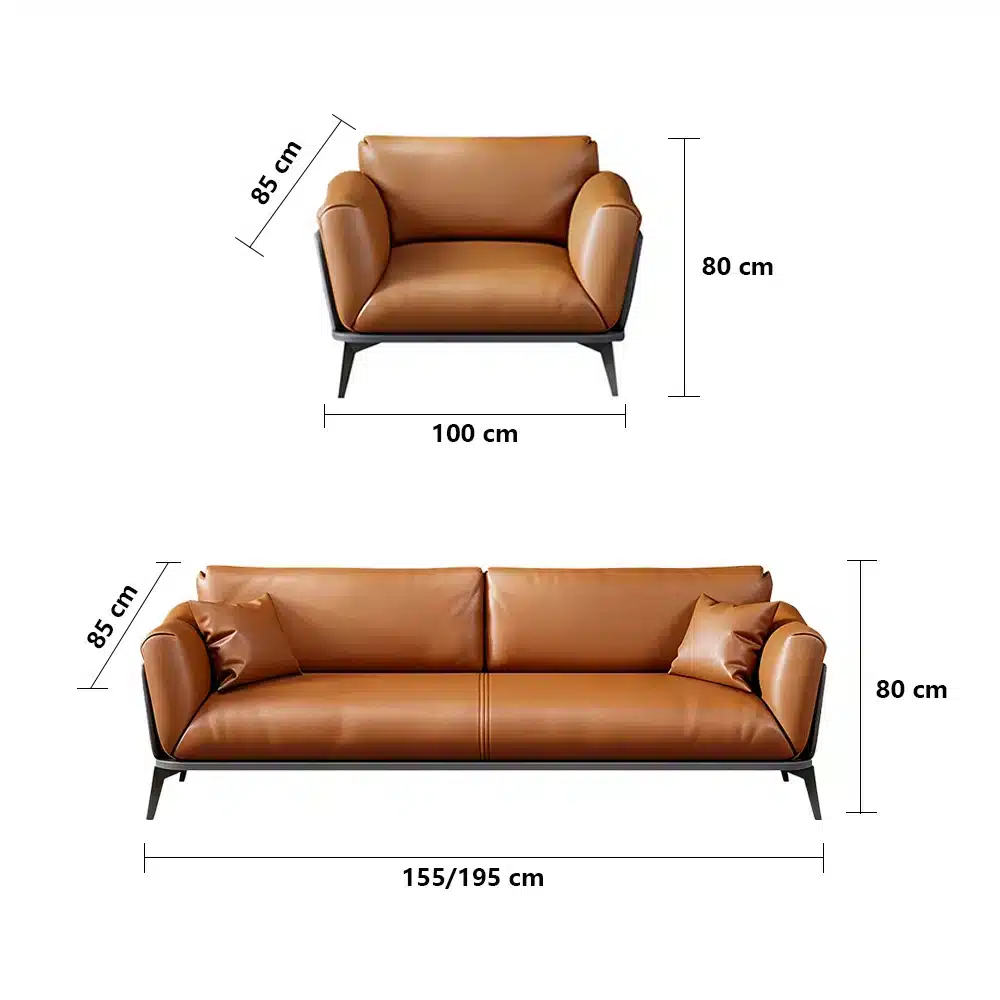 Small Business Office Sofa - Orange, Two Seater Small Business Office Sofa - Orange, Two Seater