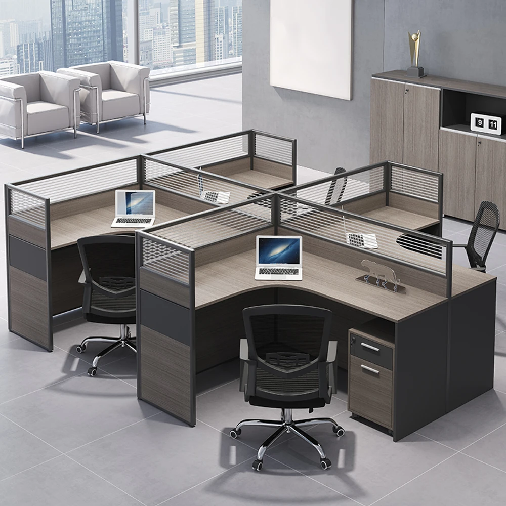 Minimalist Office Desk with Screen Partition