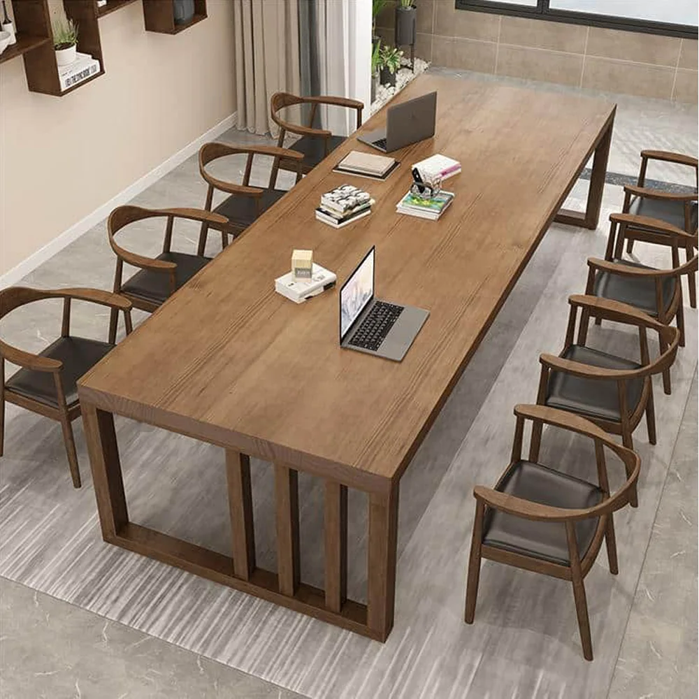 Modern Simple Solid Wood Long Conference Table - Maoters