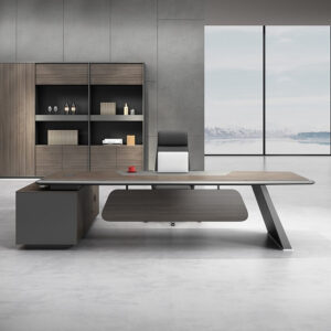 Lacquered Laminate Executive Desk - Maoters - L180 x W160 x H75 CM