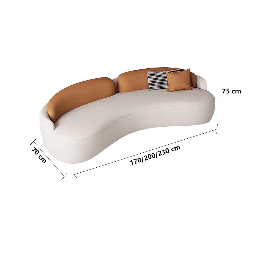 Nordic Patchwork Curved Two Seater Sofa Chair