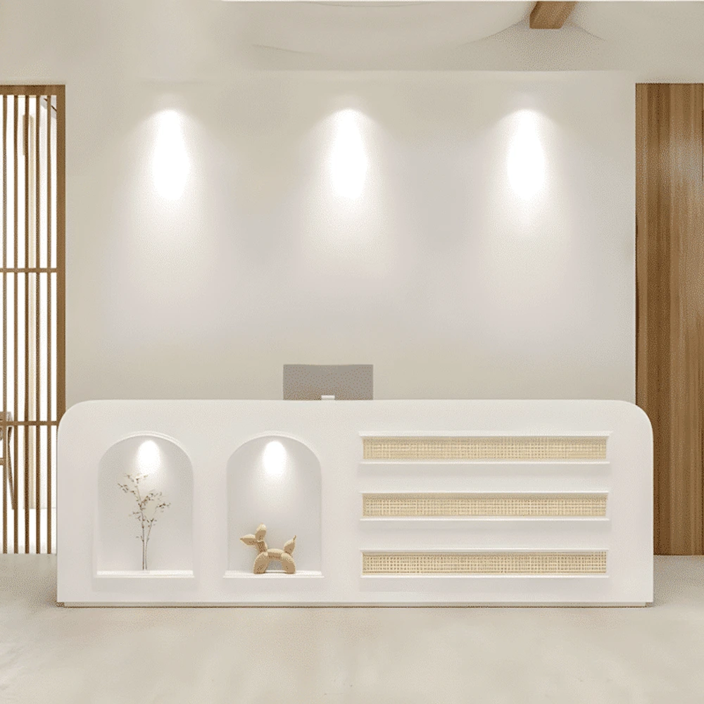 白色 Lacquer Beauty Bar Reception Desk - Maoters