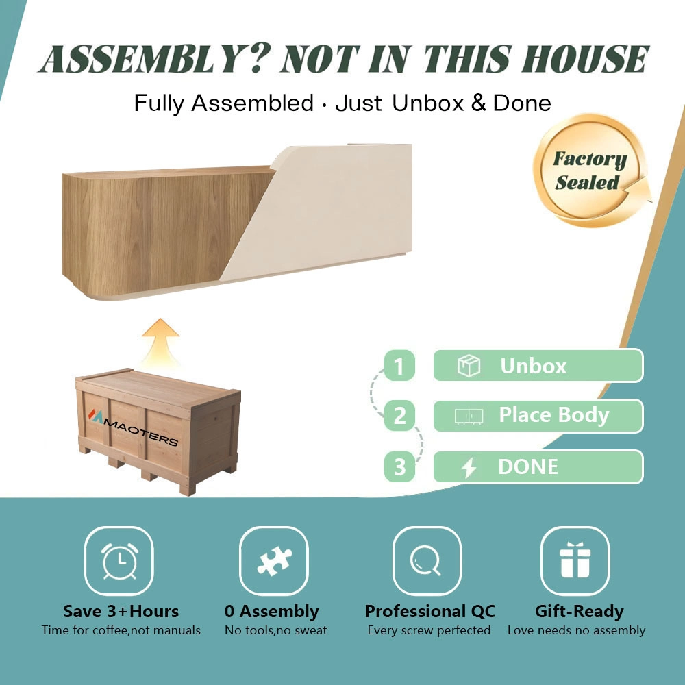 Rustic Wood Reception Desk - Salon & Yoga Studio Counter Rustic Wood Reception Desk - Salon & Yoga Studio Counter