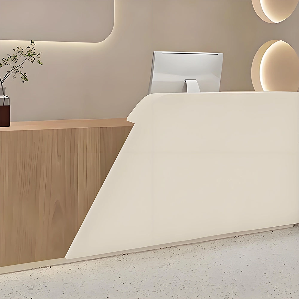 Rustic Wood Reception Desk - Salon & Yoga Studio Counter Rustic Wood Reception Desk - Salon & Yoga Studio Counter