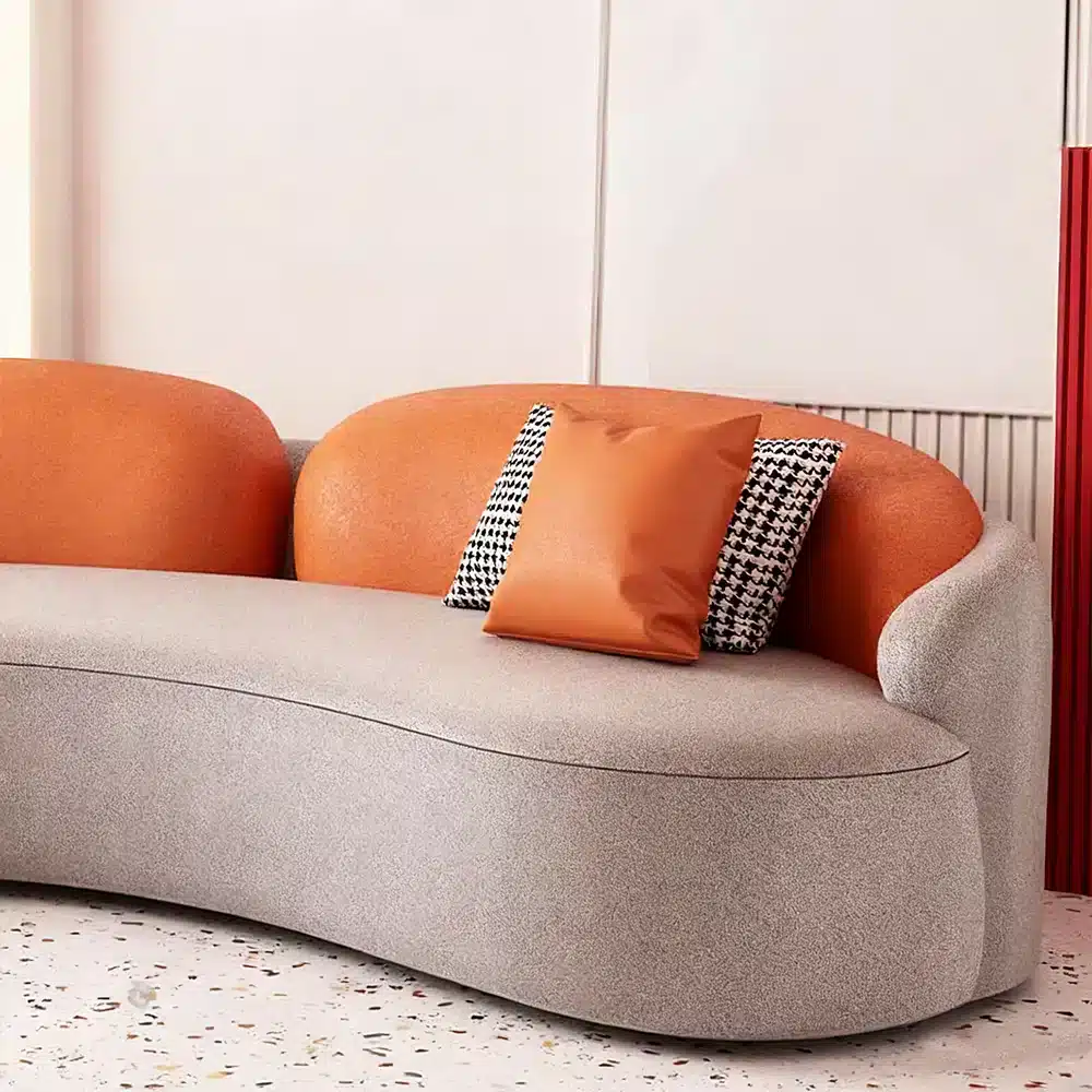 Nordic Patchwork Curved Two Seater Sofa Chair