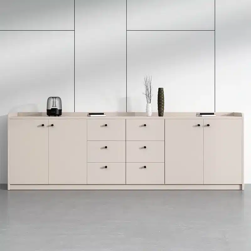 Office Credenza with File Drawers - Wood Storage Cabinet & Workspace Desk