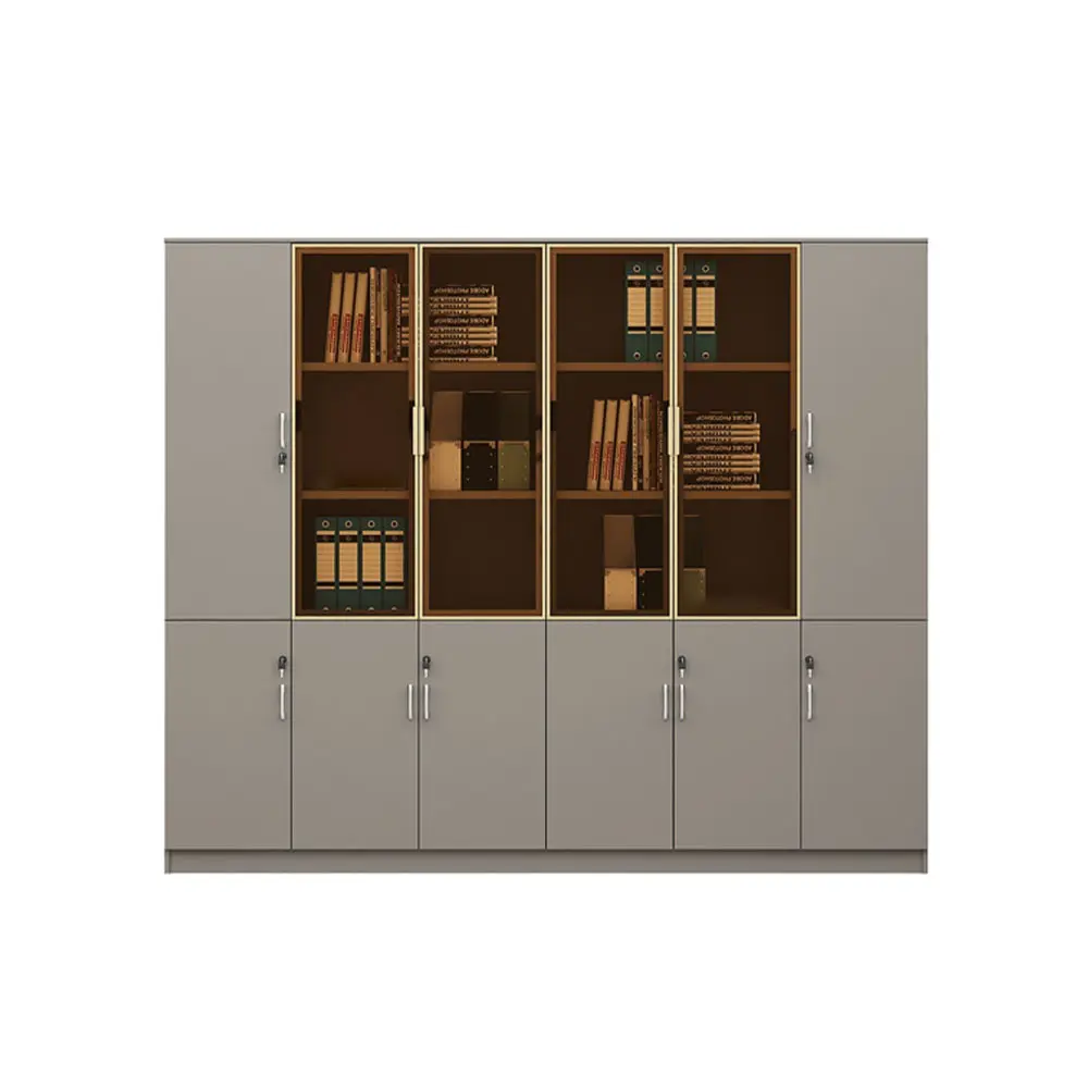 未标题-5 Modern Office Storage Cabinet with Lock - Data Organizer & Low Profile Filing Credenza