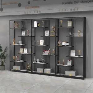 Beauty salon product display rack commercial shelving unit