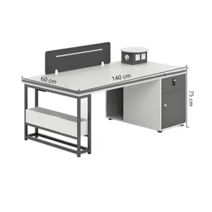 Minimalist Workstations with Privacy Screens: Modern Office & Accounting Desks