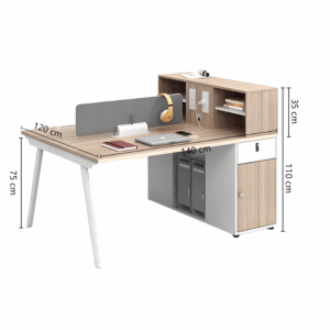Modern Office Desk, All-in-One Computer Desk with Drawers