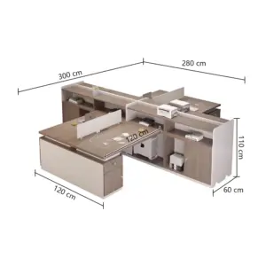 Open-Plan Office Workstation, Modern Minimalist Facing Desks