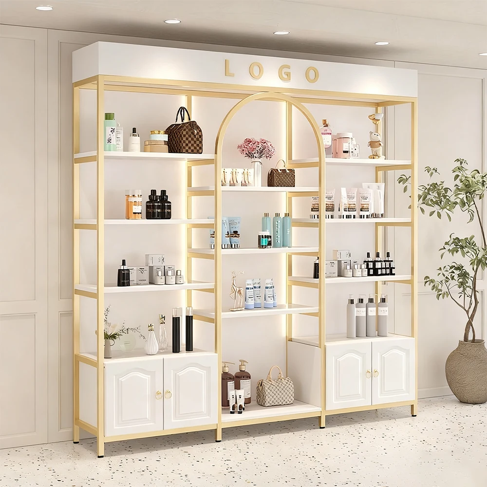 Organized Display Shelves for Beauty Products