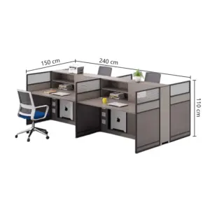 Sleek Office Desk and Chair Set, Employee Workstation Bundle