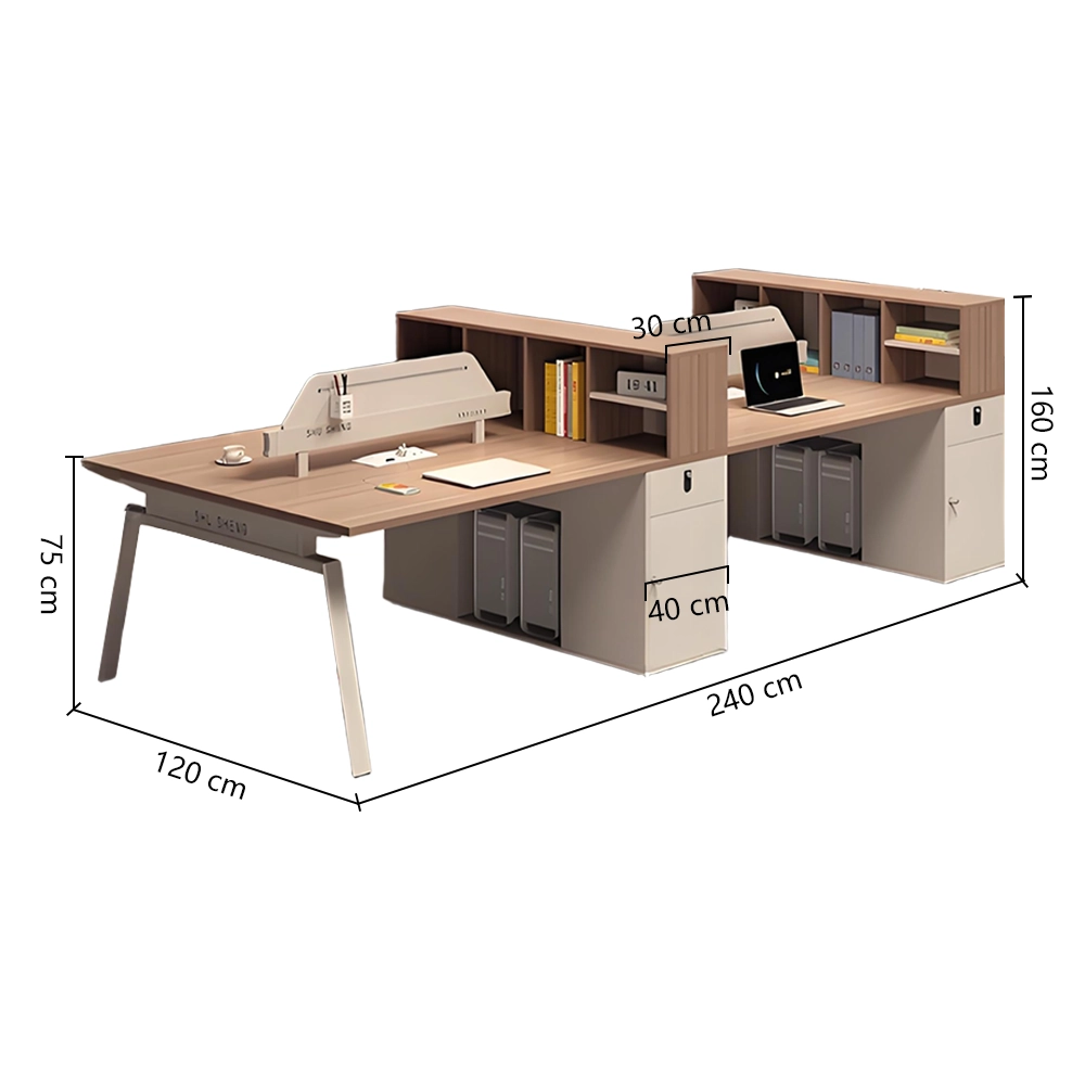 2.4双人 Office Cubicles Employee Desks with Partitions