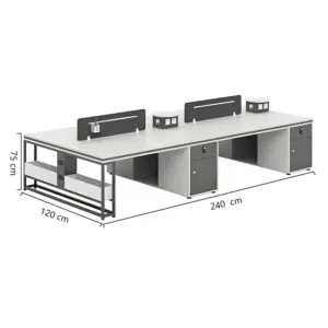 Minimalist Workstations with Privacy Screens: Modern Office & Accounting Desks