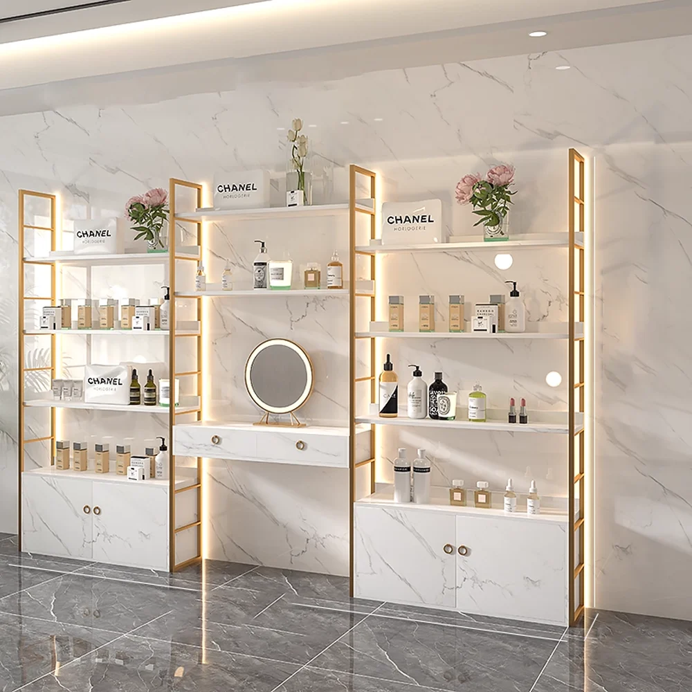 Professional Beauty Salon Display Cabinet with Illuminated Mirror