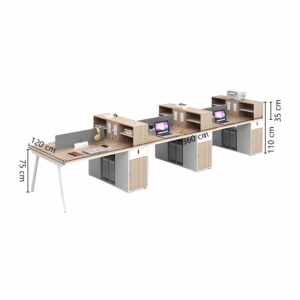 Modern Office Desk, All-in-One Computer Desk with Drawers