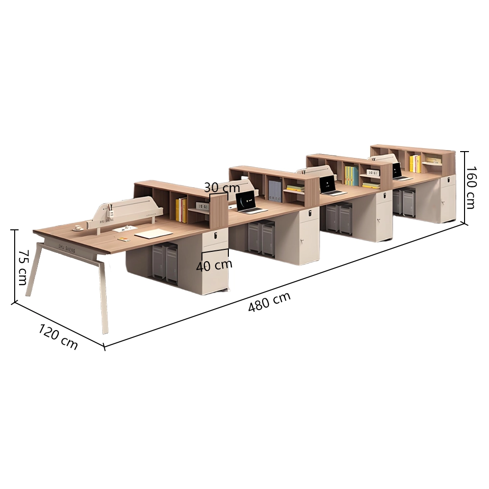 4.8双人 Office Cubicles Employee Desks with Partitions