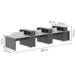 Modern minimalist office desks , computer workstations - Black + White