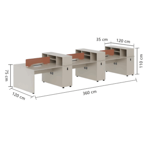 Modern minimalist office desks , computer workstations - Copper