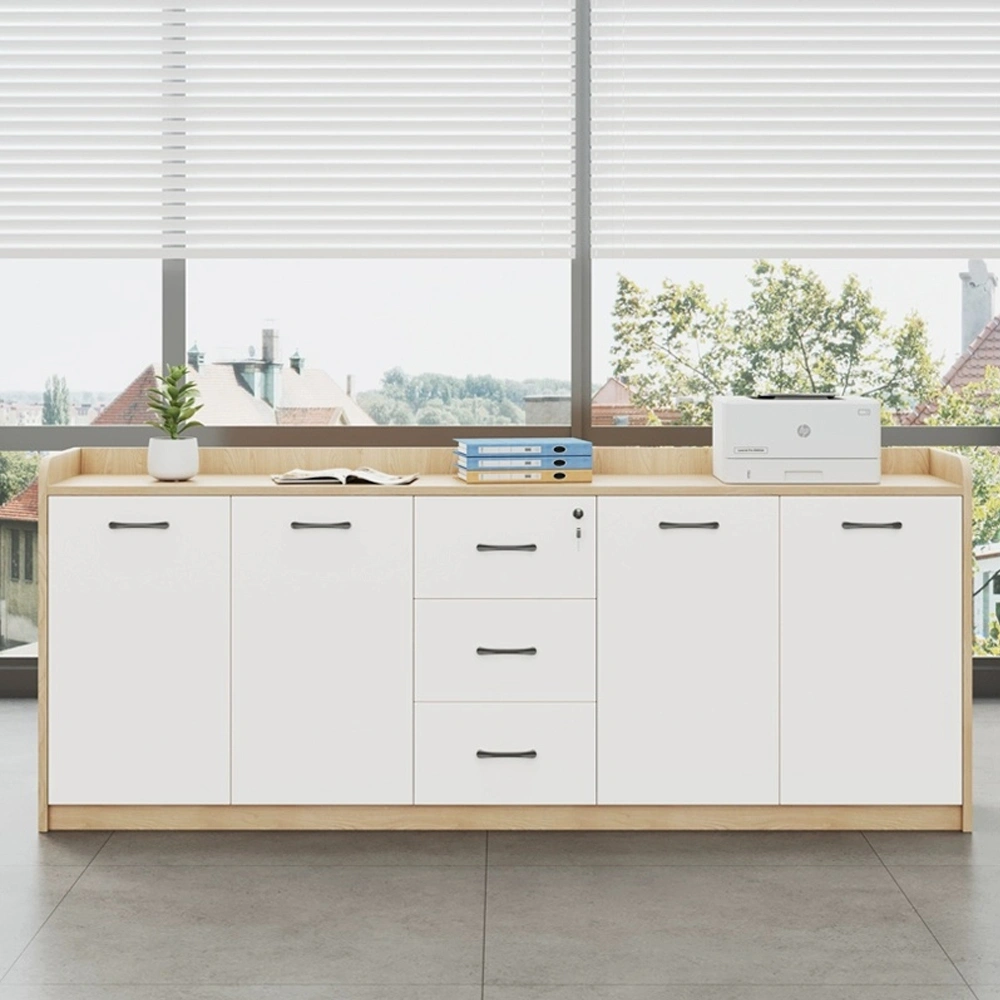 Office Desk Side Cabinet with Shelves - Low Storage Organizer for Partitions & Supplies Office Desk Side Cabinet with Shelves - Low Storage Organizer for Partitions & Supplies