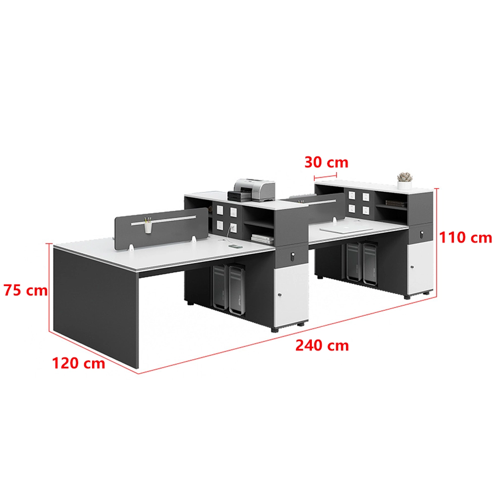 SKU_2.4米四人位_看图王.web Office Desks and Chairs-Ergonomic Computer Desk & Cubicle Workstation Solutions