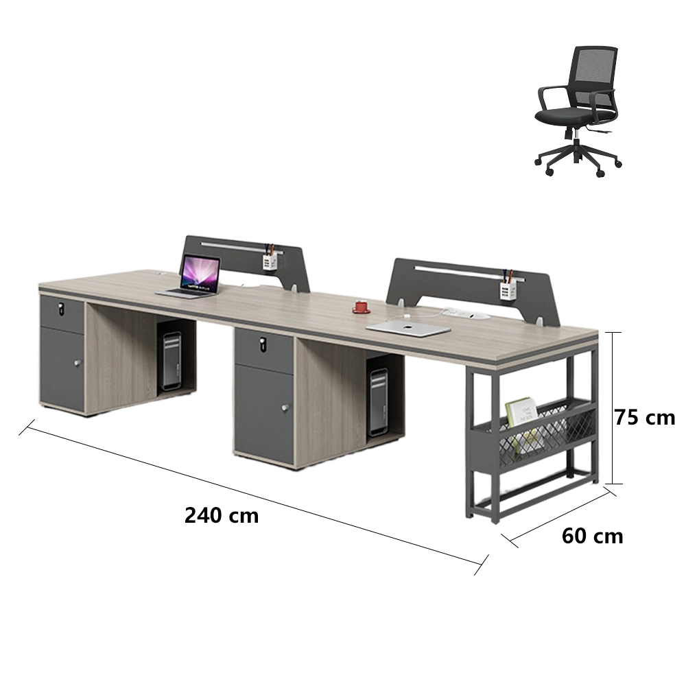 SKU_2.4米并排双人位【含柜椅】_看图王.web Ergonomic Office Chairs and Desks for Employees - Ultimate Guide