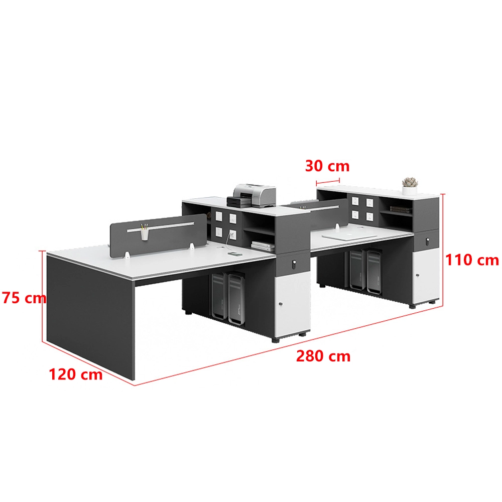SKU_2.8米四人位_看图王.web Office Desks and Chairs-Ergonomic Computer Desk & Cubicle Workstation Solutions