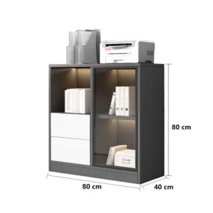 Office Filing Cabinet with Partitions - Low Profile Organizer for Documents & Archives