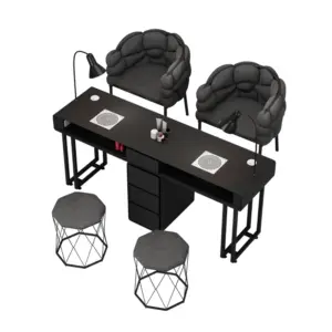 Soft Minimalist Nail Table - Elegant Cream colored Salon Furniture