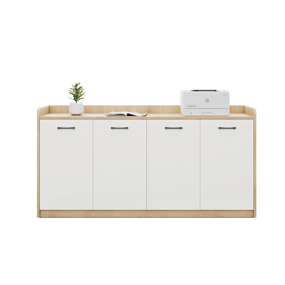 Office Desk Side Cabinet with Shelves - Low Storage Organizer for Partitions & Supplies