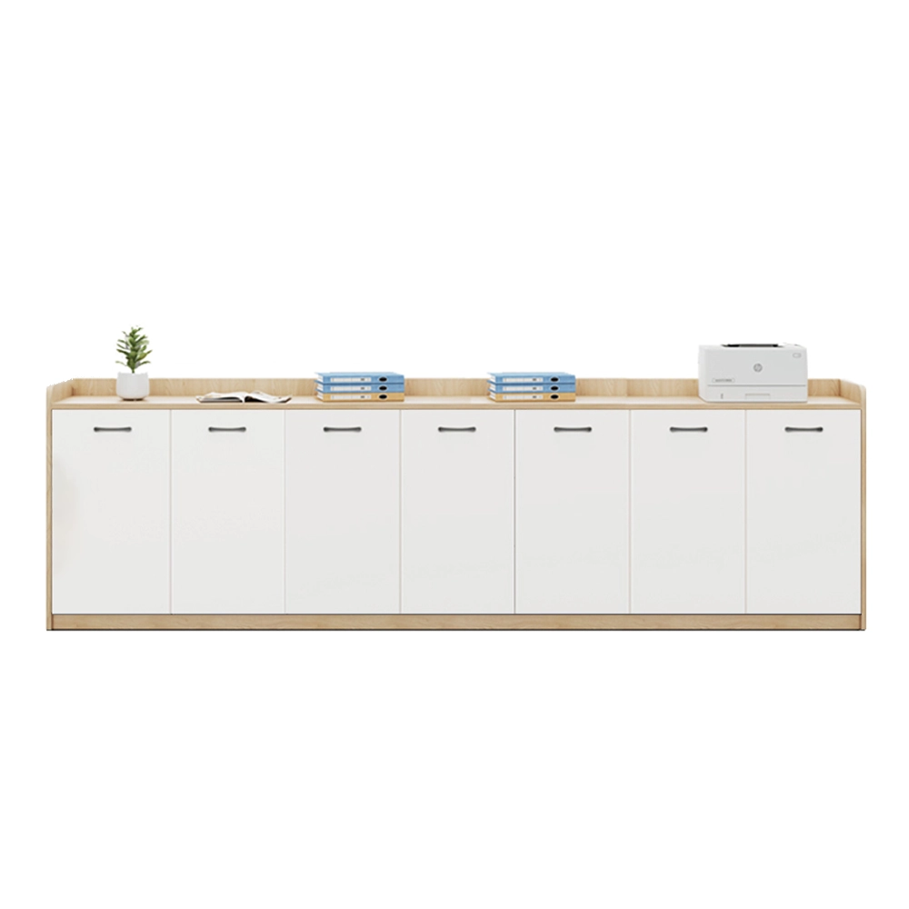 Office Desk Side Cabinet with Shelves - Low Storage Organizer for Partitions & Supplies