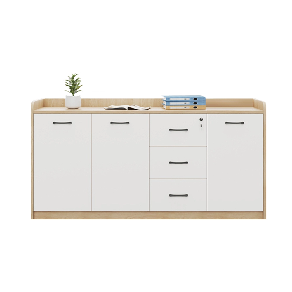 Office Desk Side Cabinet with Shelves - Low Storage Organizer for Partitions & Supplies