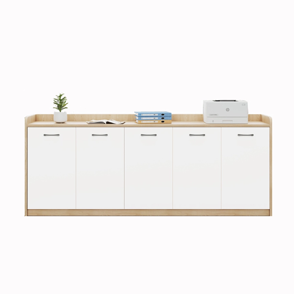 Office Desk Side Cabinet with Shelves - Low Storage Organizer for Partitions & Supplies