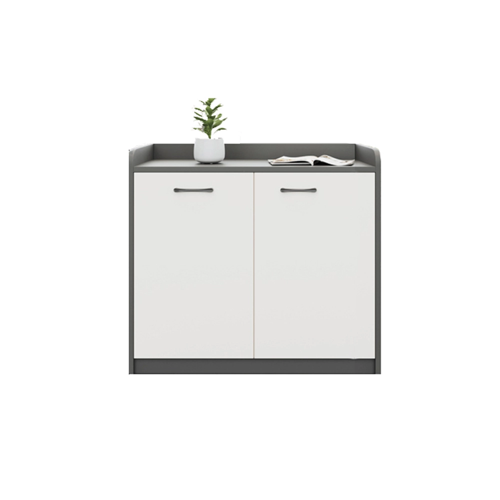 Office Desk Side Cabinet with Shelves - Low Storage Organizer for Partitions & Supplies