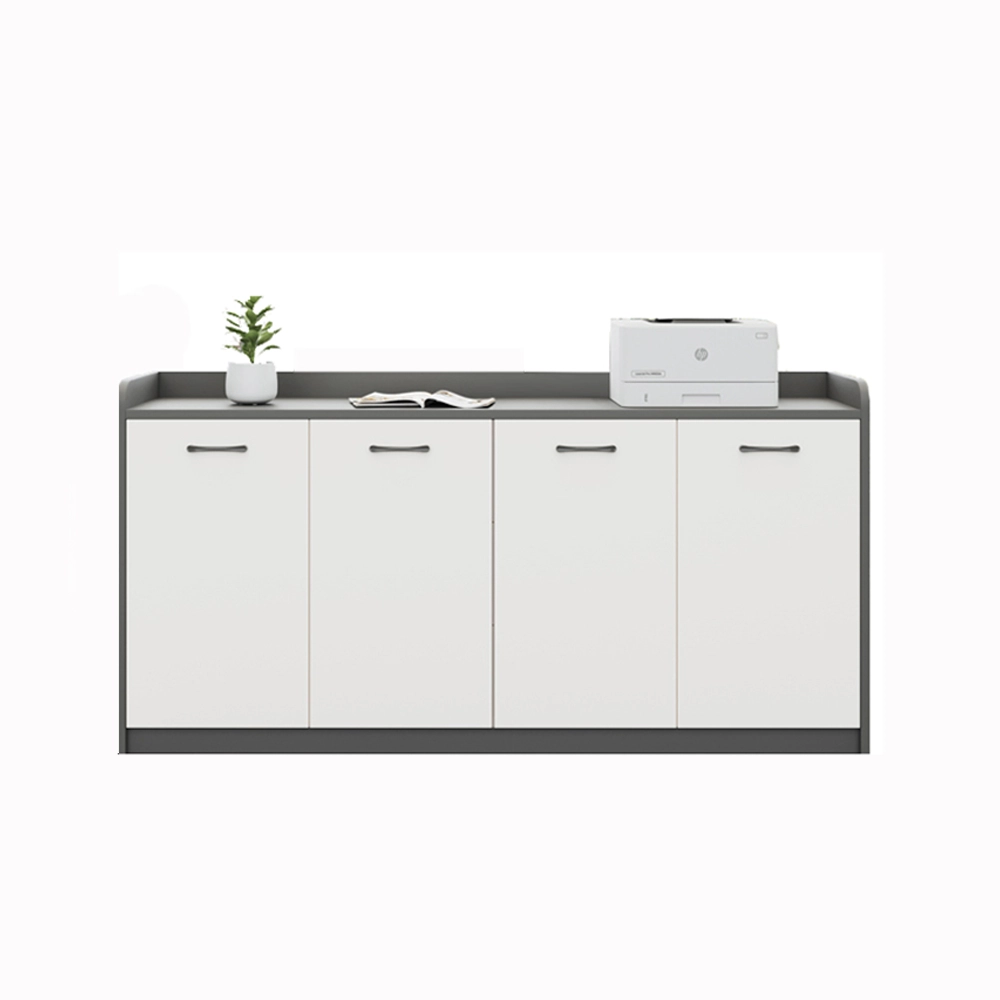 Office Desk Side Cabinet with Shelves - Low Storage Organizer for Partitions & Supplies