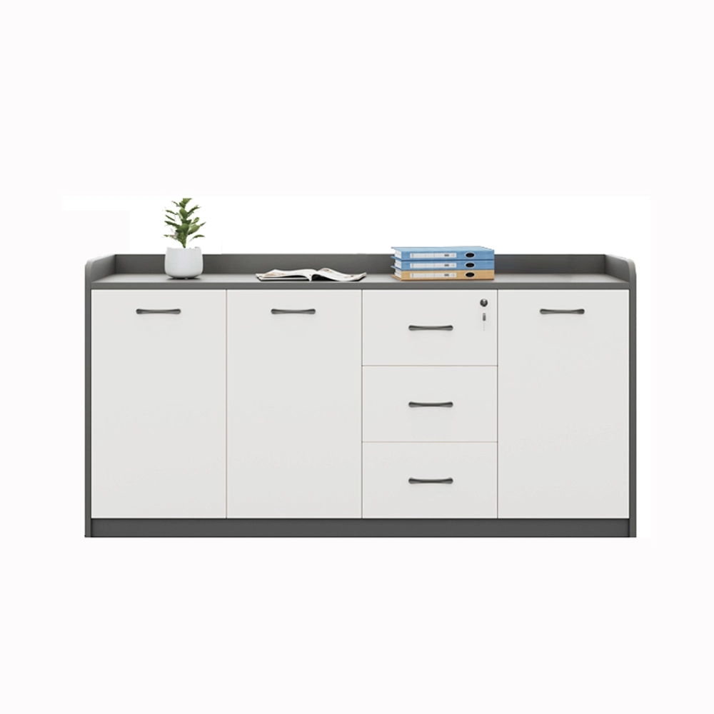 Office Desk Side Cabinet with Shelves - Low Storage Organizer for Partitions & Supplies