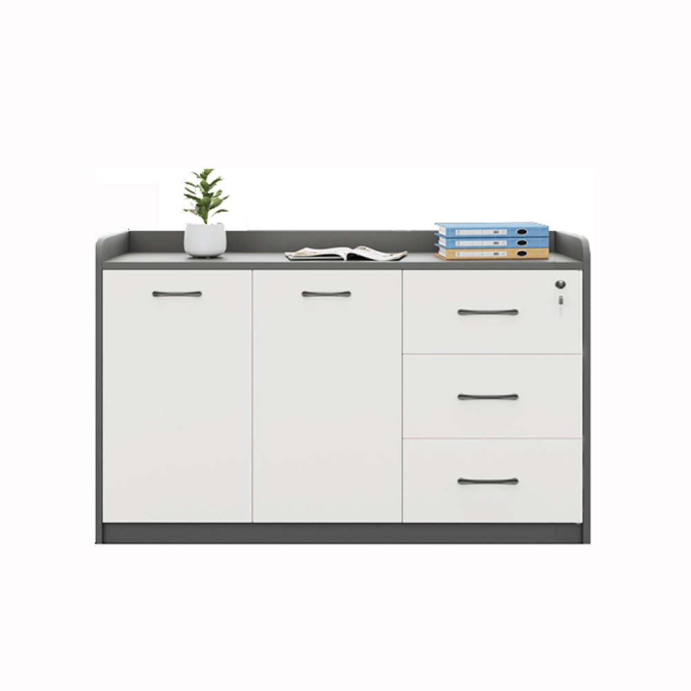 Office Desk Side Cabinet with Shelves - Low Storage Organizer for Partitions & Supplies