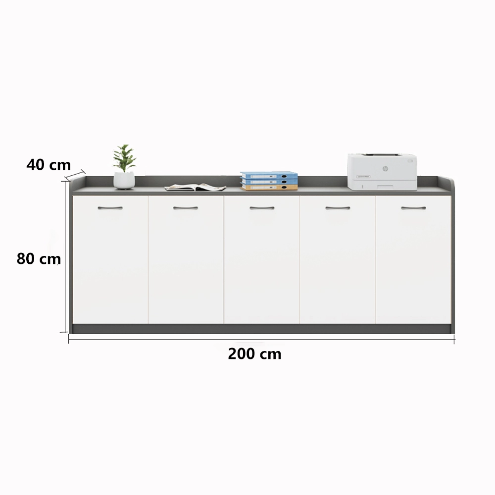 Office Desk Side Cabinet with Shelves - Low Storage Organizer for Partitions & Supplies