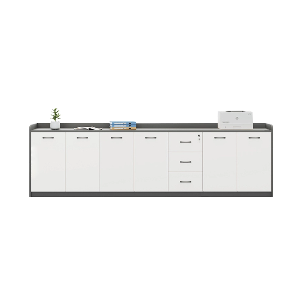 Office Desk Side Cabinet with Shelves - Low Storage Organizer for Partitions & Supplies