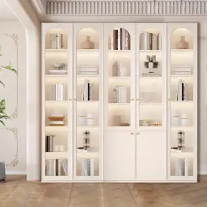 Built-in Glass Door Cabinet for Living Room Storage & Display