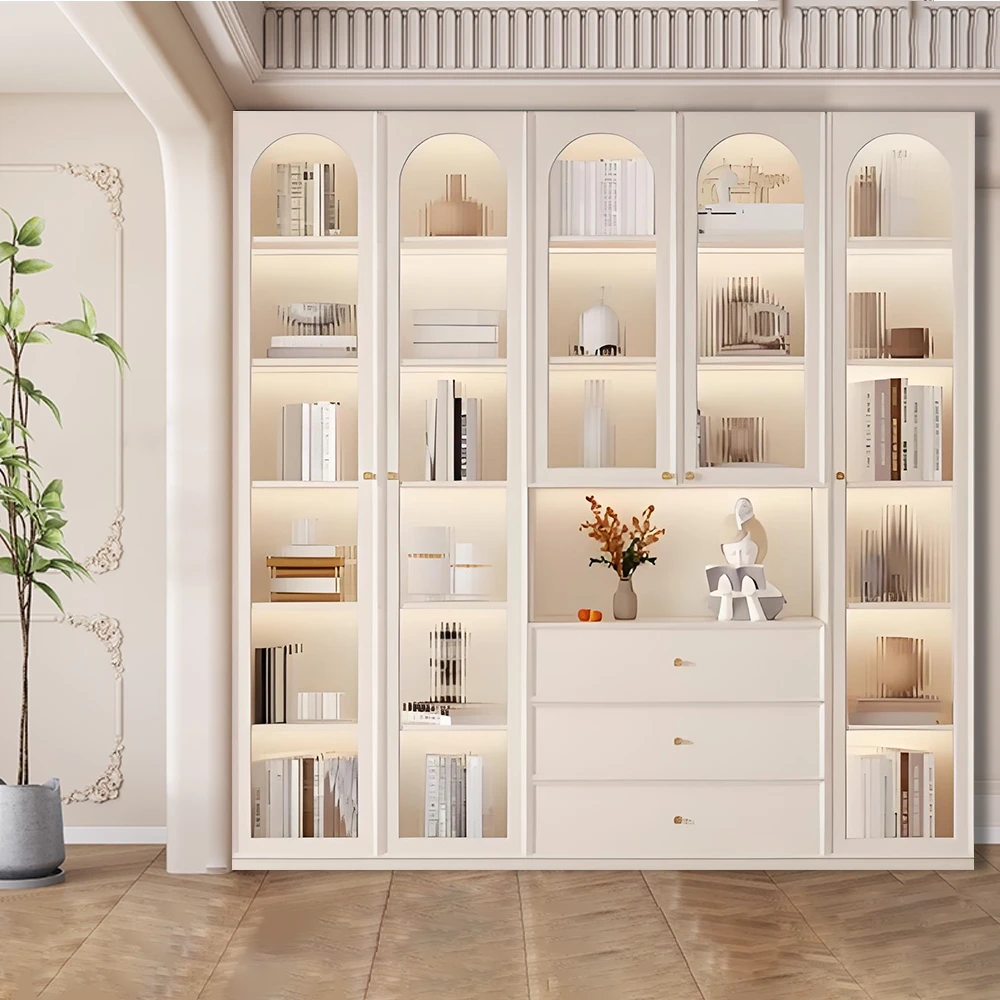 Built-in Glass Door Cabinet for Living Room Storage & Display Built-in Glass Door Cabinet for Living Room Storage & Display