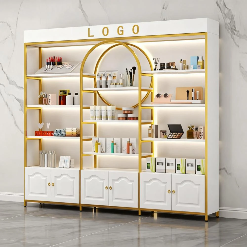 Organized Display Shelves for Beauty Products