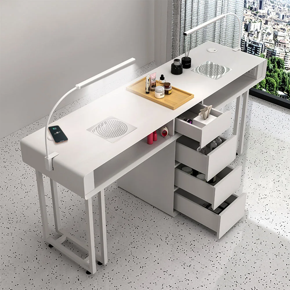 Internet-Famous Cream-Colored Nail Table and Chair Set