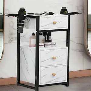 Professional Salon Utility Cart with Shelves - Multi-Purpose Mobile Beauty Organizer